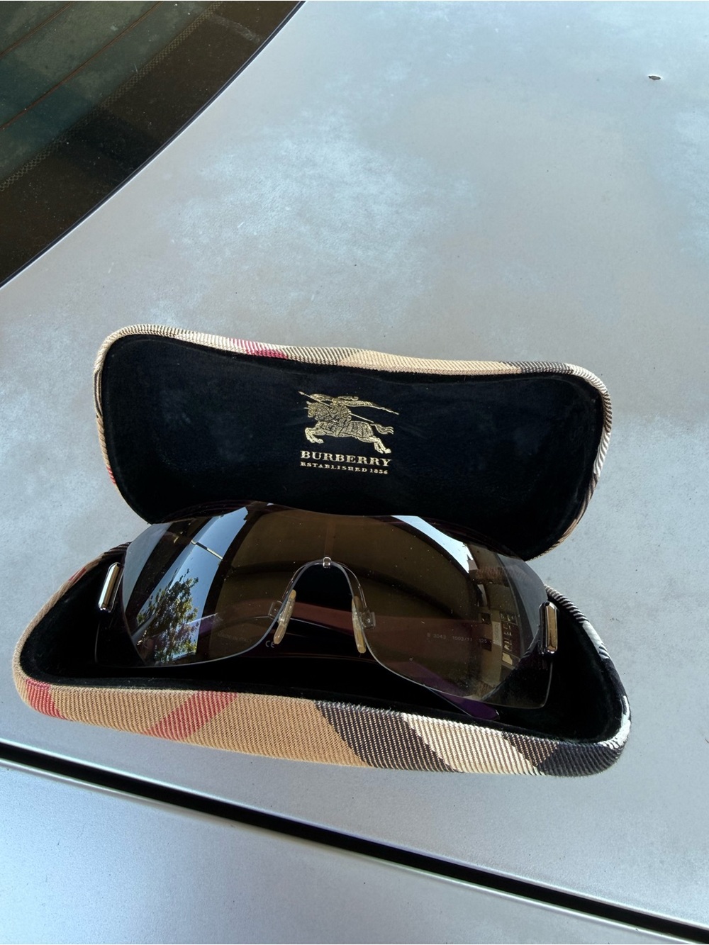Burberry Shield Sunglasses with Brown Gradient Lenses